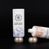 Wholesale 200ml Hot Stamping White Body Lotion Tube Facial Cleanser Plastic Cosmetic Tube Packaging with Gold Acrylic Screw Ca