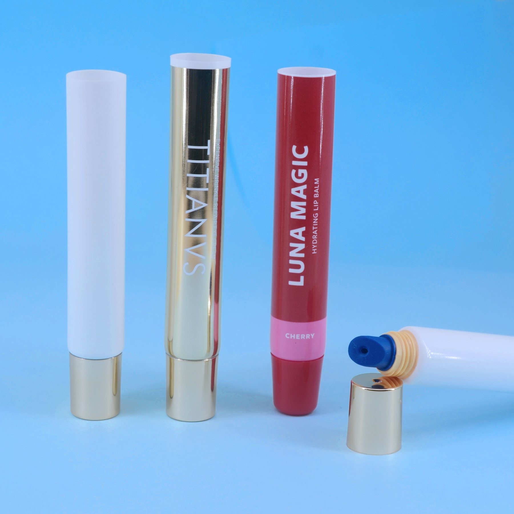 Custom White Plastic Refillable Mini Lipstick Oil Gloss Lip Balm Tube 5g for Cosmetic Packaging Container Eco Friendly DIY